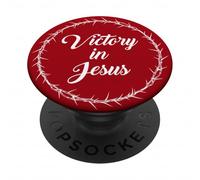 Victory in Jesus - Passover Easter Crown Thorns Praise Red PopSockets PopGrip Adesivo