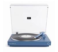 Victrola Automatic - Giradischi Bluetooth completamente automatico, testina Audio-Technica ATN3600L, 2 velocità, piatto in alluminio, preamplificatore commutabile, funzione repeat (Blu)