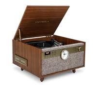 Victrola Century - Giradischi in vinile 6 in 1 e Music Center, giradischi a 3 velocità, lettore CD e cassette, VINYLSTREAM, Bluetooth e AUX da 3,5 mm, giradischi con altoparlanti, design metà secolo