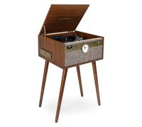 Giradischi Victrola Century con orologio e gambe in noce