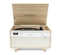 Victrola Century Signature+ - Centro musicale Bluetooth 6 in 1 con orologio, legno naturale