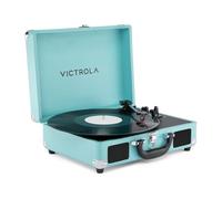 Victrola Journey II (Modello 2025) - Giradischi Bluetooth a Valigia 3 Velocità con Altoparlanti Stereo Integrati e Bassi Potenziati, Bluetooth Bidirezionale, Uscite RCA e Cuffie (Turchese)