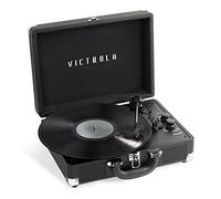 Victrola, Journey Plus, Giradischi Valigetta, Bluetooth, Design Elegante, Altoparlanti Stereo Integrati, Nero