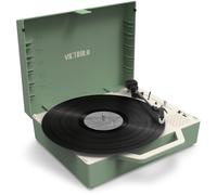 Victrola Re-Spin - Giradischi in vinile sostenibile a 3 velocità (33 1/3, 45 e 78 giri/min), giradischi Bluetooth con cinghia e radiatore per bassi integrato, jack per cuffie da 3,5 mm, verde basilico