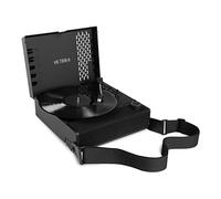 Victrola Revolution GO - Giradischi portatile in vinile Bluetooth, alimentato a batteria con 12 ore di autonomia, giradischi a cinghia a 3 velocità, uscita RCA, jack cuffie da 3,5 mm (Nero)