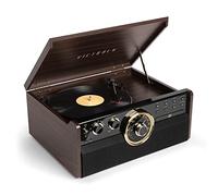 Victrola Empire 6-in-1 in legno Mid Century Modern Giradischi Bluetooth a 3 velocità, lettore CD, cassette e radio | Espresso | VTA-270B-ESP-INT