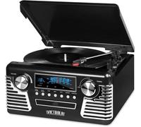 Victrola V50-200-BLK Retro Bluetooth 7 in 1 Music Center (33/45/78) CD/Cass (Black)