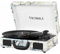 Victrola - Giradischi Portatile Bluetooth Per Vinili A Forma Di Valigetta Colore Retro Map - SPEDIZIONE GRATUITA