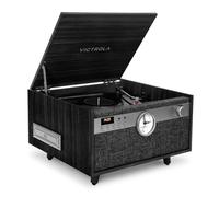Victrola VTA-835SB-BLK Century Signature+ - Centro musicale Bluetooth 6 in 1, orologio e gambe, colore: Nero