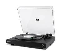 Victrola Wave - Giradischi Bluetooth con Auracast - Giradischi in vinile a 2 velocità, cartuccia Audio Technica AT-VM95E, Hi-Res aptX HD e Streaming Bluetooth adattivo, Auracast Broadcast Audio (nero)