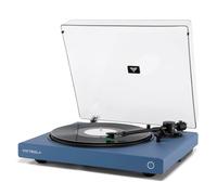 Victrola Wave - Giradischi Bluetooth con Auracast - Giradischi in vinile a 2 velocità, cartuccia Audio Technica AT-VM95E, Hi-Res aptX HD e Streaming Bluetooth adattivo, Auracast Broadcast Audio (blu)