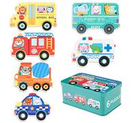 Victse 6 Pezzi Puzzle di Legno per Bambini, Giochi Legno Puzzle, Giocattoli Animali Educativo Set Regalo per 2 3 4 5 Anni Bambina Bimbo Ragazza Ragazzo (Trasporto)