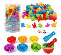 Victse Giochi Montessori 2 3 4 Anni, Montessori Giocattolo Educativo, Gioco Combinazione di Colori, Giocattoli Impilare Abilità Matematiche e Classificazione, Giocattoli Educativi (Dinosaur)