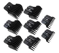 Vicue Performance 8 protezioni per tagliacapelli adatte per Wahl Detailer e adatte per Andis T Out-liner e per BaBylixxPRO, pettini con molle, da 0,1 cm a 11/4", con lama, colore: nero