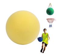 ViCUULY Pallacanestro Silenziosa, Allenamento Indoor Palla Silenziosa Palla in Schiuma Morbida Giocattoli Altamente Elastici, Giocattolo Interattivo per Bambini Adulti (Diameter 9.45'', Yellow)