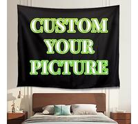 VICVIK Arazzo Personalizzato, Sfondo Personalizzato, Personalizza il tuo Arazzo con Foto Testo Da Parete per la Decorazione Della Stanza Regalo Della Famiglia di Nozze