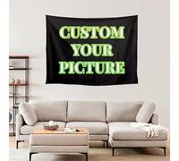 VICVIK Arazzo Personalizzato, Sfondo Personalizzato, Personalizza il tuo Arazzo con Foto Testo Da Parete per la Decorazione Della Stanza Regalo Della Famiglia di Nozze