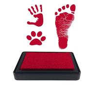 VICZON Impronta per bambini, tampone per timbri riutilizzabili, facile da lavare, colore rosso