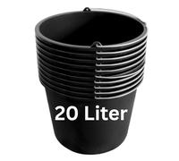 ViD® 10 secchi per malta / cemento da 20 litri | Ø 37 x 28 cm | secchiello per tacchino/secchio per cemento