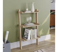 Vida Designs 3 Ripiano Slanted Scala Libreria, Moderno Leaning Shelf Unit for Soggiorno, Camera da letto or Ufficio, Space Saving Esposizione Storage, H100.5xW56xD32cm (Pine)