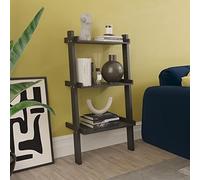 Vida Designs 3 Ripiano Slanted Scala Libreria, Moderno Leaning Shelf Unit for Soggiorno, Camera da letto or Ufficio, Space Saving Esposizione Storage, H100.5xW56xD32cm (Nero)