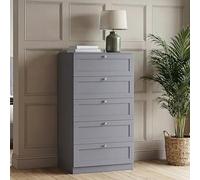 Vida Designs Altino - Cassettiera con 5 cassetti, colore: grigio