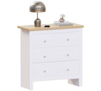 Vida Designs Arlington Cassettiera con 2 Cassetti, Legno Ingegnerizzato, Rovere, H 81 x W 79 x D 35 cm, Bianco e Quercia, P Circa
