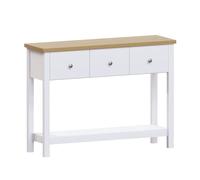 Vida Designs Arlington Consolle con 3 Cassetti, Legno Ingegnerizzato, Bianco e Rovere, H 74 x W 100 x D 30 cm