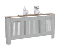 Vida Designs Arlington Copertura radiatore Olive Grey - Regolabile - Stile Shaker moderno con doghe verticali - H83xW140-204xD19cm - MDF verniciato per soggiorno e corridoio