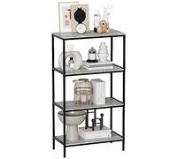 Vida Designs Brooklyn 4 Ripiano Legnoen Libreria, Rustico Industriale Autoportante Shelf Unit for Soggiorno or Ufficio, Space-Saving Open Storage, H111xW60xD30cm (Grigio)