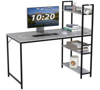 Vida Designs Brooklyn, grande scrivania per computer con ripiani, 120 cm, scrivania per casa e ufficio, stile industriale, tavolo per laptop (grigio)