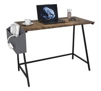 Vida Designs Brooklyn - Scrivania per computer piccola, 112 cm, con contenitore, per casa e ufficio, postazione di lavoro in stile industriale moderno (legno scuro)