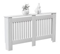 Vida Designs Chelsea Copertura del radiatore Bianco - Grande - Doghe verticali moderne per miglior circolazione del calore - H82xW152xD19cm - MDF verniciato per soggiorno e corridoio