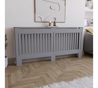 Vida Designs Chelsea Copertura del radiatore Olive Grey - Extra Grande - Doghe verticali moderne per miglior circolazione del calore - H82xW172xD19cm - MDF verniciato per soggiorno e corridoio