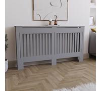 Vida Designs Chelsea Copertura del radiatore Olive Grey - Grande - Doghe verticali moderne per miglior circolazione del calore - H82xW152xD19cm - MDF verniciato per soggiorno e corridoio