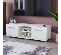 Vida Designs Cosmo Mobiletto per TV a 2 Ante in Pannello di Fibra a Media Densità, Colore: Bianco, 120 cm, 120 cm No LED Lights