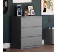 Vida Designs Cassettiera Denver, Grey, 3 Drawer