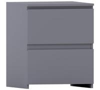 Vida Designs Denver - Comodino con 2 cassetti, per camera da letto, moderno, 48 x 39,5 x 39,5 cm (altezza x larghezza x profondità) (grigio)