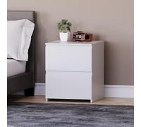 Vida Designs Denver - Comodino grande con 2 cassetti, per camera da letto, moderno, 48 x 39,5 x 39,5 cm (altezza x larghezza x profondità) (bianco)