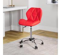 Vida Designs Geo Sedia da Ufficio per Computer, Colore Rosso, con Gambe Regolabili e Girevoli, H 80 96 x W 47.5 x D 49 cm