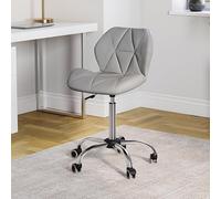 Vida Designs Geo Sedia da Ufficio per Computer, Grigio, Segretario di Gioco Regolabile Gambe Girevoli Sollevabili in Similfinta Pelle Cromata, H 80 96 x W 47.5 x D 49 cm, H 80-96 x L 47,5 x P