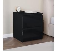 Vida Designs Glinton-Comodino con 2 cassetti, Colore: Nero (FSC 100%), Legno ingegnerizzato, H 50 x W 43 x D 40 centimetres