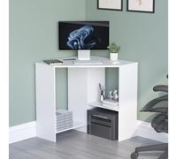 Vida Designs Hetton 3331107 - Scrivania angolare per computer, 2 ripiani, casa, ufficio, laptop, PC, bianco, 76 x 70 x 100 cm