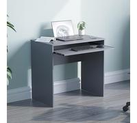 Vida Designs Huby - Scrivania compacta per PC e laptop, per studio e ufficio, con vassoio per tastiera, grigio