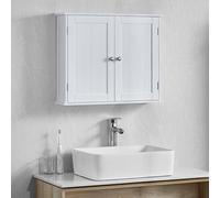 Vida Designs - Mensola da bagno a doppia anta a parete, colore: Bianco