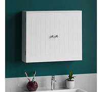 Bath Vida Vida Designs-Mobiletto da Bagno a Doppia Anta da Parete, Colore: Bianco, Holz