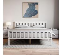 Vida Designs Milano Letto King Size, Struttura Letto Matrimoniale, in Legno di Pino Massello, Testiera, Mobili per Camera da Letto, Colore: Bianco, 1.5 m