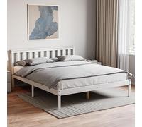 Vida Designs Milano Letto King Size, Struttura Matrimoniale in Legno di Pino Massello, Testiera Bassa, Mobili per Camera da Letto, 1.5 m, Colore: Bianco