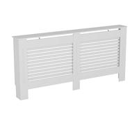 Vida Designs Milton Copertura del radiatore Bianco - Extra Grande - Doghe orizzontali moderne per miglior circolazione del calore - H82xW172xD19cm - MDF verniciato per soggiorno e corridoio