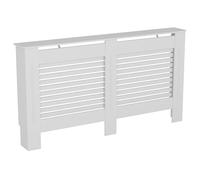 Vida Designs Milton Copertura del radiatore Bianco - Grande - Doghe orizzontali moderne per miglior circolazione del calore - H82xW152xD19cm - MDF verniciato per soggiorno e corridoio
